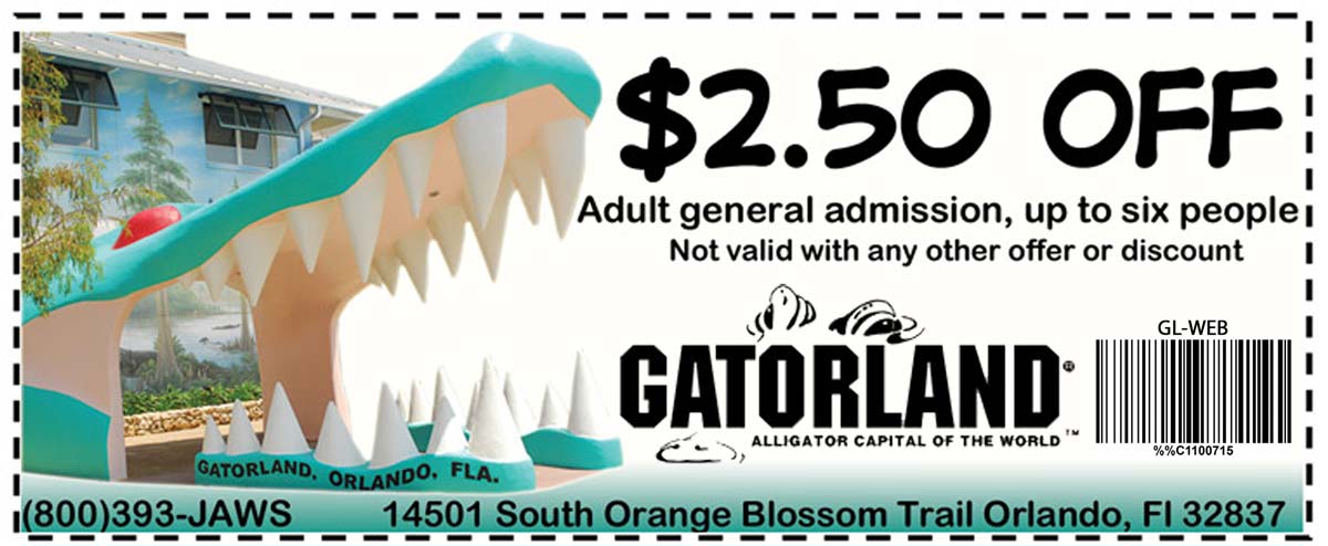 Admission Discount Coupon | Gatorland | Orlando Florida Family Adventure Theme Park